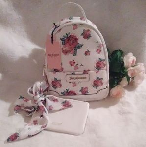 Juicy Couture White Rose Backpack Purse